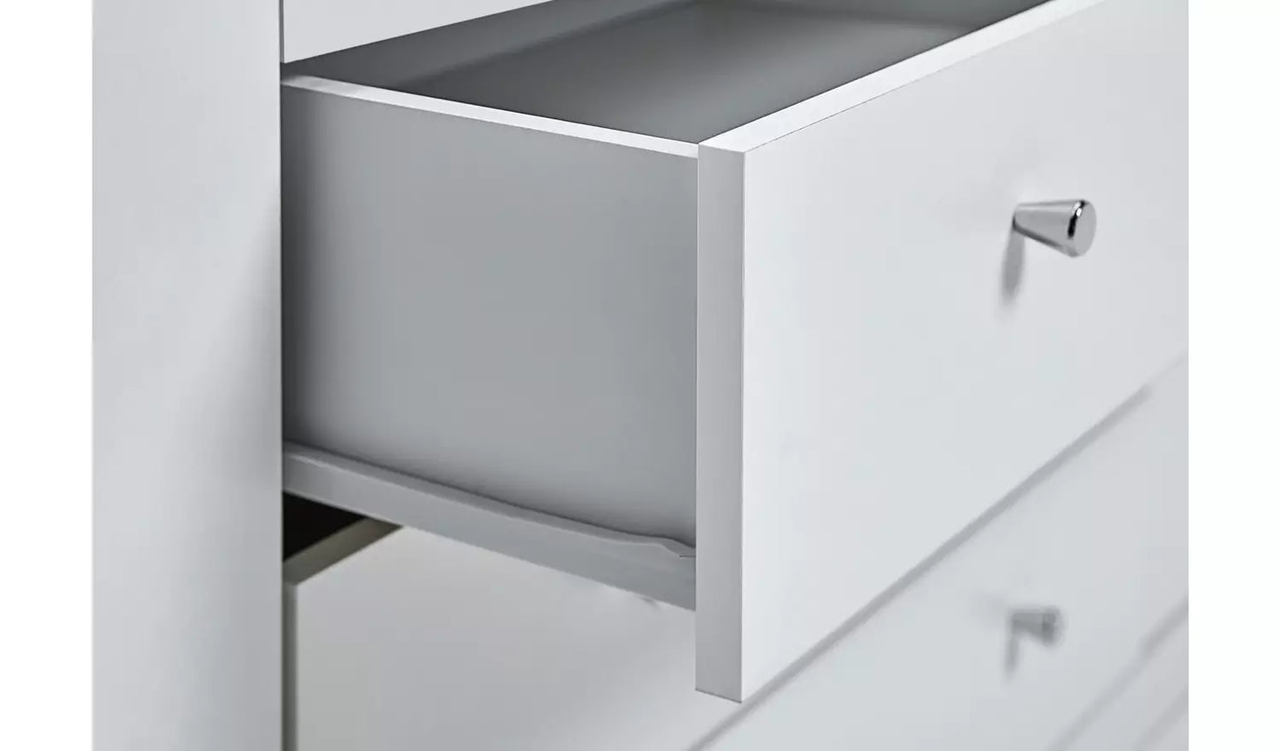 Malibu 3 Door 4 Drawer Wardrobe - White